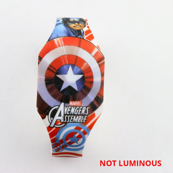 NEW Luminous Princess Elsa Children Watches Kids Spiderman Avengers Cartoon Pattern LED Girls Watch Reloj Infantil Wristwatches