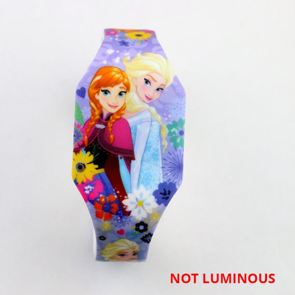 NEW Luminous Princess Elsa Children Watches Kids Spiderman Avengers Cartoon Pattern LED Girls Watch Reloj Infantil Wristwatches