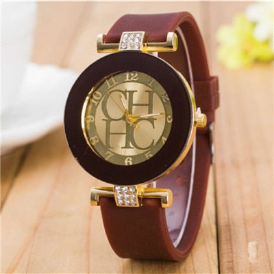 2018 New simple leather Brand Geneva Casual Quartz Watch Women Crystal Silicone Watches Relogio Feminino Wrist Watch Hot sale