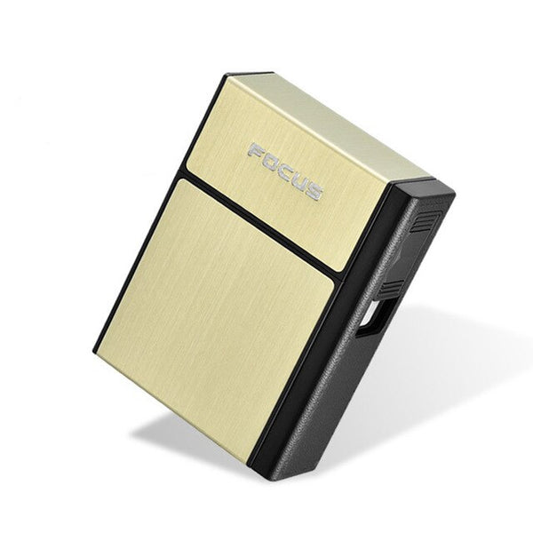 Cigarette Case Box Lighter For Smoking Flameless Aluminum Alloy USB Rechargeable Lighte USB Chargingr Windproof Lighter