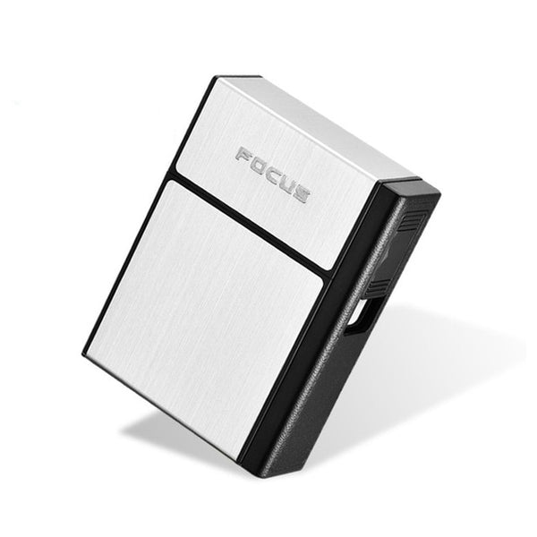 Cigarette Case Box Lighter For Smoking Flameless Aluminum Alloy USB Rechargeable Lighte USB Chargingr Windproof Lighter