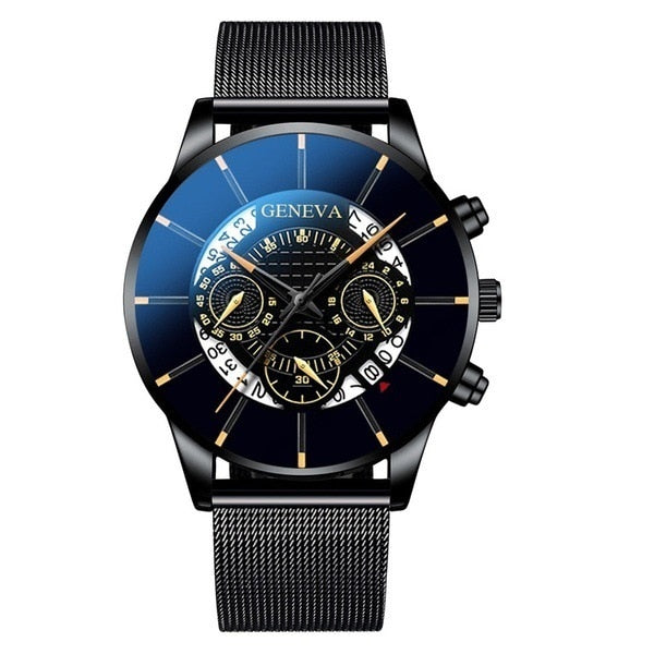 Relogio Masculino Fashion Men's Watch Sport Men Watches Luxury Calendar Steel Mesh Band Wristwatch Geneva Clock Reloj Hombre