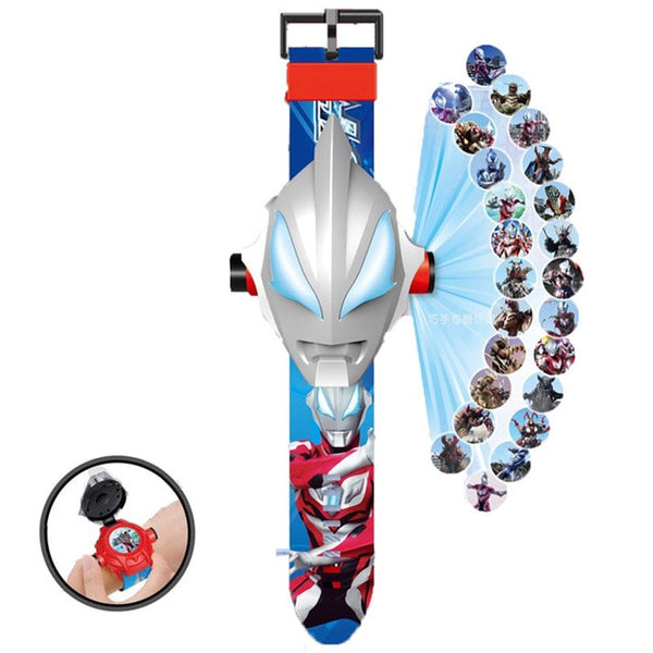 Children Watch The 3D Projection Cartoon Ultraman Spiderman Ironman Princess  Digital Watches  Kids Watches Toy