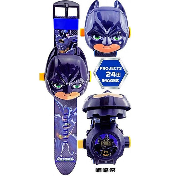 Children Watch The 3D Projection Cartoon Ultraman Spiderman Ironman Princess  Digital Watches  Kids Watches Toy