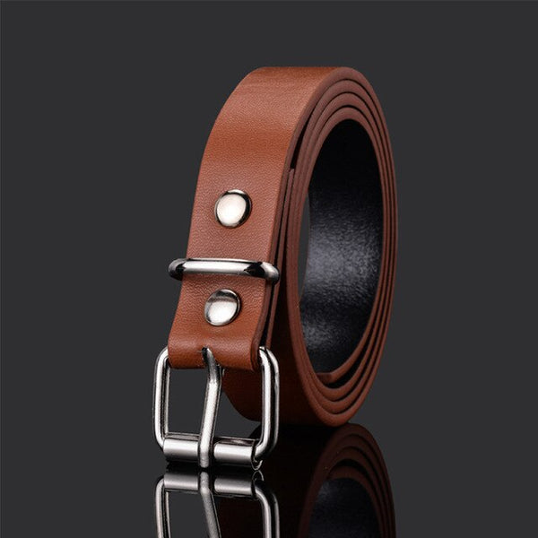 66 Styles 80cm Child PU Belt Gold Metal Round Buckle Short Waistband Boy Girl Kid Student Designer Jeans Transparent Waist Strap