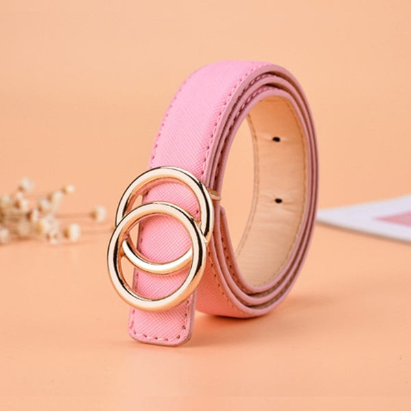 66 Styles 80cm Child PU Belt Gold Metal Round Buckle Short Waistband Boy Girl Kid Student Designer Jeans Transparent Waist Strap