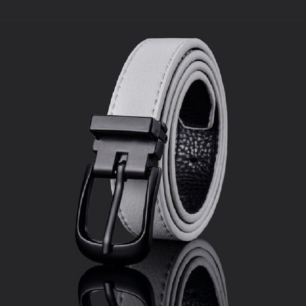 66 Styles 80cm Child PU Belt Gold Metal Round Buckle Short Waistband Boy Girl Kid Student Designer Jeans Transparent Waist Strap