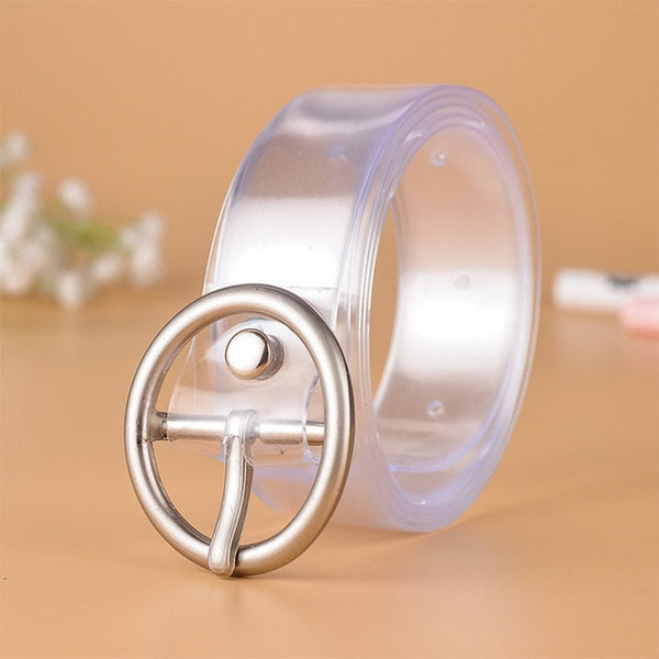 66 Styles 80cm Child PU Belt Gold Metal Round Buckle Short Waistband Boy Girl Kid Student Designer Jeans Transparent Waist Strap