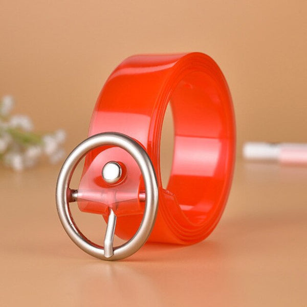 66 Styles 80cm Child PU Belt Gold Metal Round Buckle Short Waistband Boy Girl Kid Student Designer Jeans Transparent Waist Strap