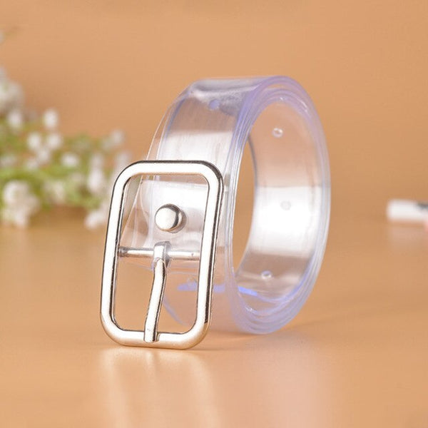 66 Styles 80cm Child PU Belt Gold Metal Round Buckle Short Waistband Boy Girl Kid Student Designer Jeans Transparent Waist Strap