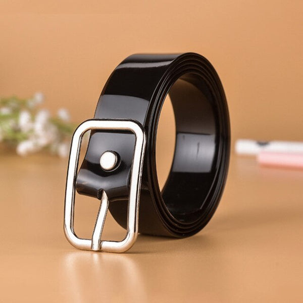 66 Styles 80cm Child PU Belt Gold Metal Round Buckle Short Waistband Boy Girl Kid Student Designer Jeans Transparent Waist Strap