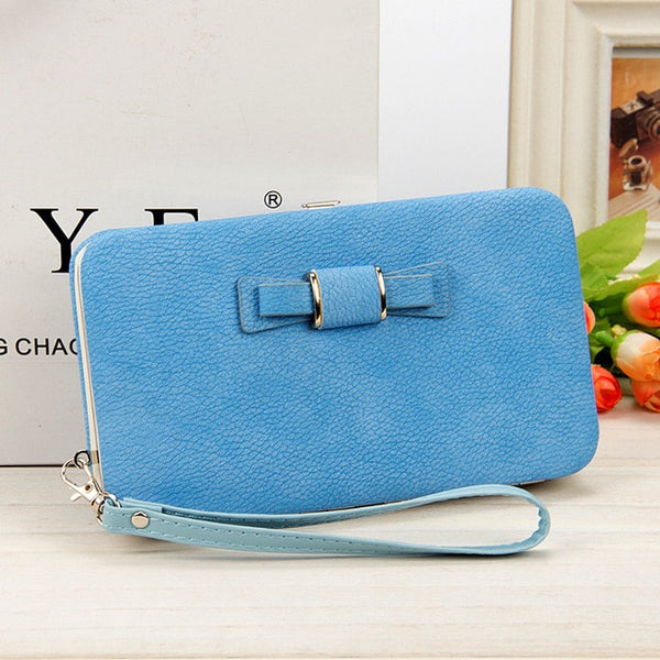 Wallet Female Women's Wallet Snap Coin Purse Phone Bag Bow Multi-card Bit Card Holder Purse Women Luxury  Billetera Mujer