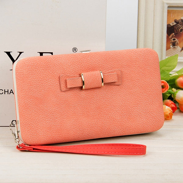 Wallet Female Women's Wallet Snap Coin Purse Phone Bag Bow Multi-card Bit Card Holder Purse Women Luxury  Billetera Mujer