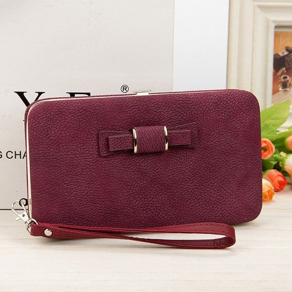 Wallet Female Women's Wallet Snap Coin Purse Phone Bag Bow Multi-card Bit Card Holder Purse Women Luxury  Billetera Mujer