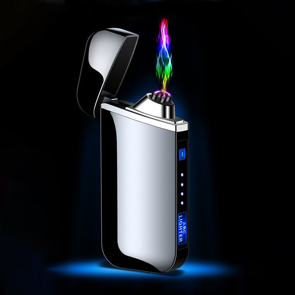 USB Electric Lighter Finger print Touch Fire Plasma Double Arc Lighter Windproof Metal Cigarette Lighters Men Gift Drop shipping