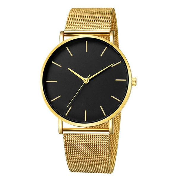 Men Watch Quartz Casual Watches Simple Metal Hour Reloj Quartz Watch Montre Mesh Stainless Steel erkek kol saati masculino clock