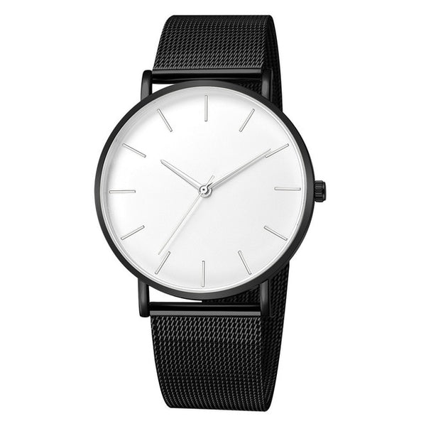 Men Watch Quartz Casual Watches Simple Metal Hour Reloj Quartz Watch Montre Mesh Stainless Steel erkek kol saati masculino clock