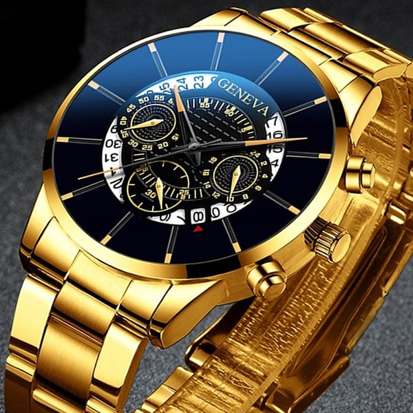 2020 Fashion Mens Watch Quartz Classic Black Wristwatch Steel Belt Luxury Calendar Business Watch Herren Uhren Gifts for Men