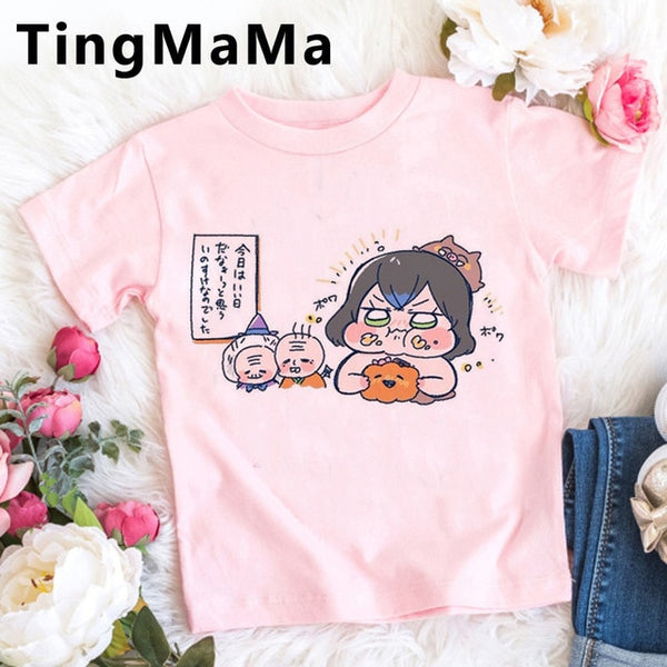 Demon Slayer Kimetsu No Yaiba T Shirt Kids Summer Tops Cartoon T-shirt Funny Anime Demon Blade Girls Tops Cute Children Clothes