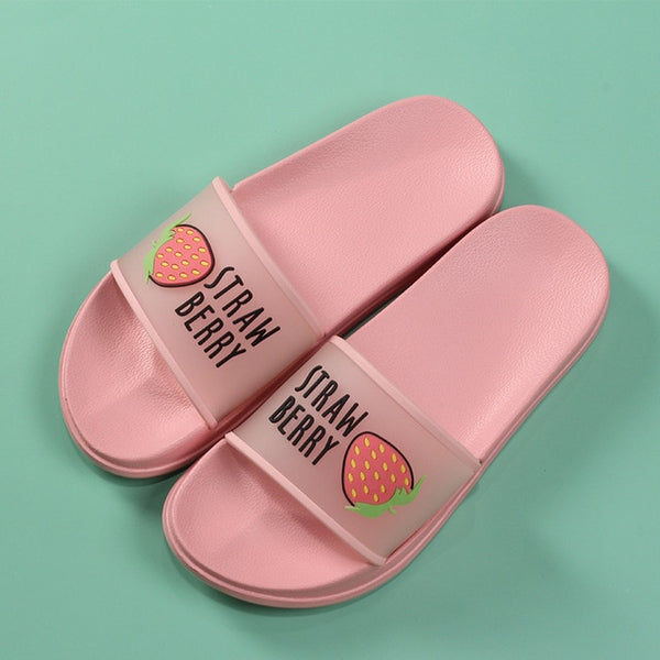 2020 Summer Slippers Shoes Women cute Fruit Jelly Color Transparent open Toe Flip Flops Clear Outdoor Beach Slides Sandals