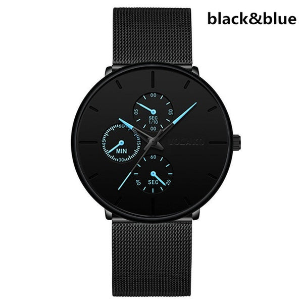 Mens Watches Male Luminous Quartz Watch Casual Slim Mesh Steel Waterproof Sport Watch 2020 Gift Relogio Masculino kol saati