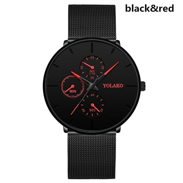 Mens Watches Male Luminous Quartz Watch Casual Slim Mesh Steel Waterproof Sport Watch 2020 Gift Relogio Masculino kol saati