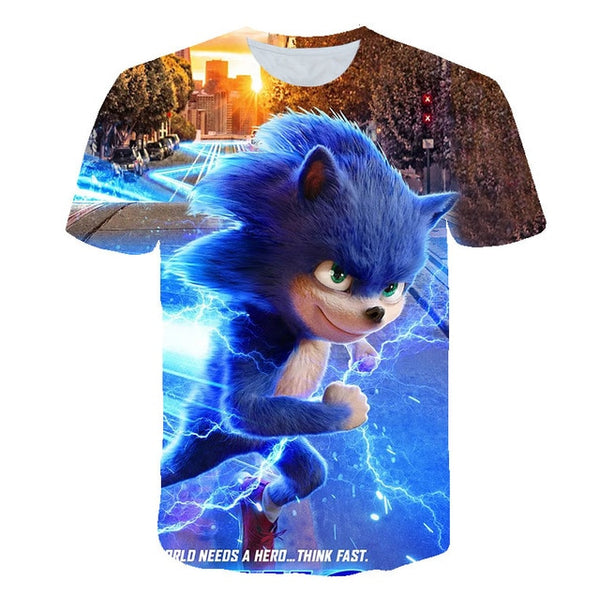 2020 cute 3D Cartoon T Shirt kids clothes Summer Short Printed sonic the hedgehog t-shirt Boys Streetwear Teenager Children Tops