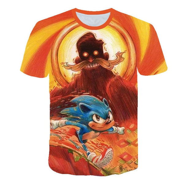 2020 cute 3D Cartoon T Shirt kids clothes Summer Short Printed sonic the hedgehog t-shirt Boys Streetwear Teenager Children Tops