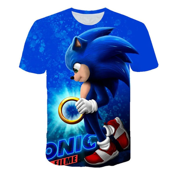 2020 cute 3D Cartoon T Shirt kids clothes Summer Short Printed sonic the hedgehog t-shirt Boys Streetwear Teenager Children Tops