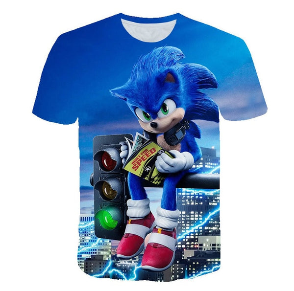 2020 cute 3D Cartoon T Shirt kids clothes Summer Short Printed sonic the hedgehog t-shirt Boys Streetwear Teenager Children Tops