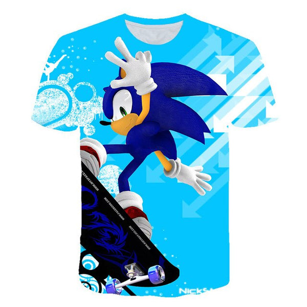 2020 cute 3D Cartoon T Shirt kids clothes Summer Short Printed sonic the hedgehog t-shirt Boys Streetwear Teenager Children Tops