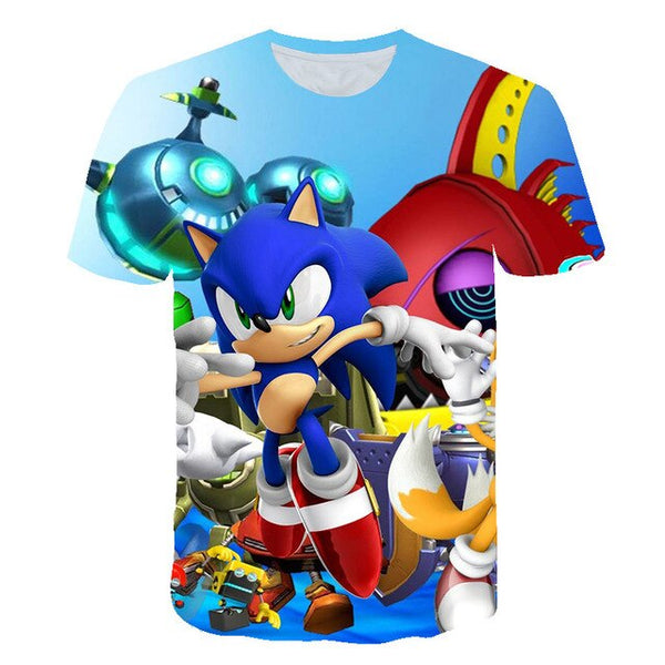 2020 cute 3D Cartoon T Shirt kids clothes Summer Short Printed sonic the hedgehog t-shirt Boys Streetwear Teenager Children Tops