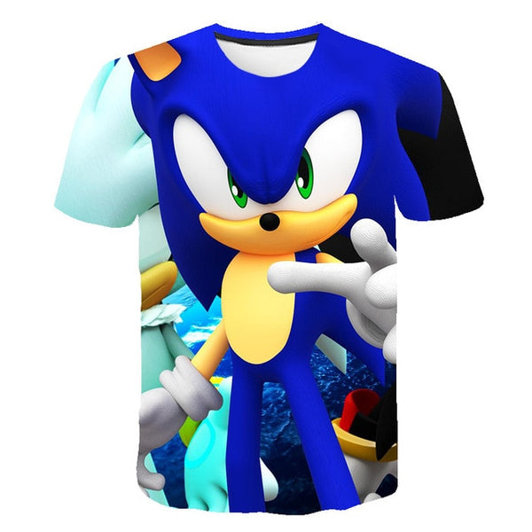 2020 cute 3D Cartoon T Shirt kids clothes Summer Short Printed sonic the hedgehog t-shirt Boys Streetwear Teenager Children Tops