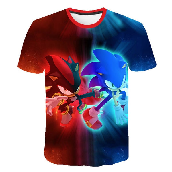 2020 cute 3D Cartoon T Shirt kids clothes Summer Short Printed sonic the hedgehog t-shirt Boys Streetwear Teenager Children Tops