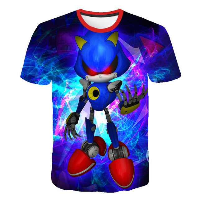 2020 cute 3D Cartoon T Shirt kids clothes Summer Short Printed sonic the hedgehog t-shirt Boys Streetwear Teenager Children Tops