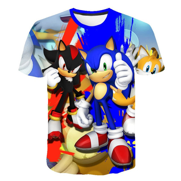 2020 cute 3D Cartoon T Shirt kids clothes Summer Short Printed sonic the hedgehog t-shirt Boys Streetwear Teenager Children Tops