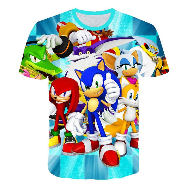 2020 cute 3D Cartoon T Shirt kids clothes Summer Short Printed sonic the hedgehog t-shirt Boys Streetwear Teenager Children Tops