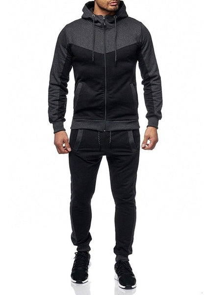 New Fashion Men Set Zipper Hoodies+Pants Sets Male Tracksuit Men's Casual Slim Fit Sportswear Male Brand Sweat Shirts Clothing