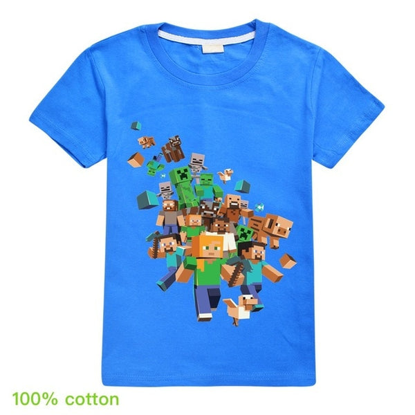 Kids Boys Girls Summer Short Sleeve Minecraftingly Cartoon Clothes Sweatshirts T Shirt Christmas  Creeper Tops 2020 UNSPEAKABLE