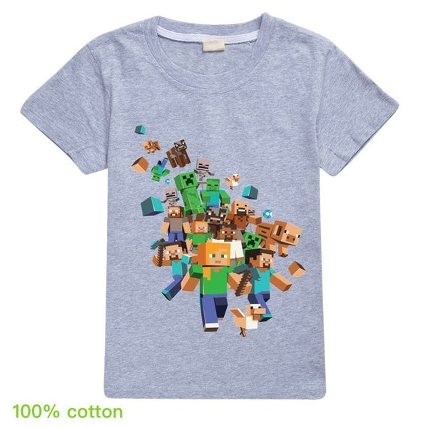 Kids Boys Girls Summer Short Sleeve Minecraftingly Cartoon Clothes Sweatshirts T Shirt Christmas  Creeper Tops 2020 UNSPEAKABLE