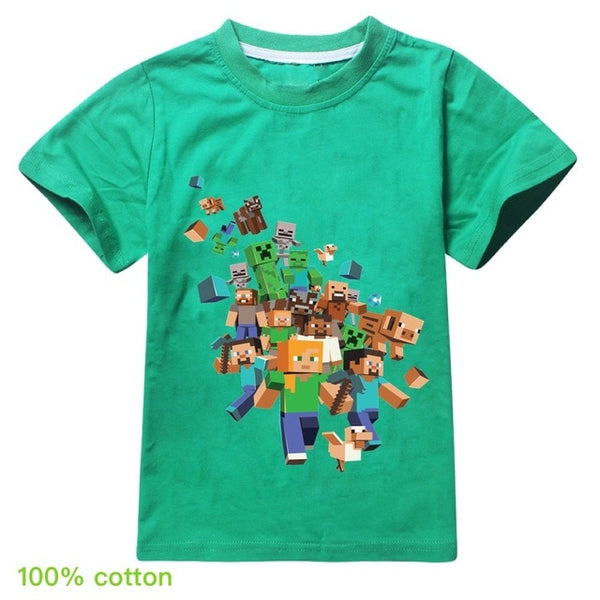 Kids Boys Girls Summer Short Sleeve Minecraftingly Cartoon Clothes Sweatshirts T Shirt Christmas  Creeper Tops 2020 UNSPEAKABLE