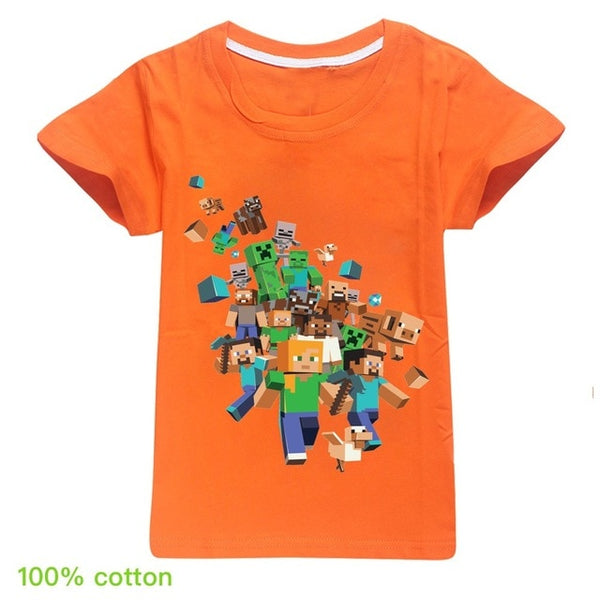 Kids Boys Girls Summer Short Sleeve Minecraftingly Cartoon Clothes Sweatshirts T Shirt Christmas  Creeper Tops 2020 UNSPEAKABLE