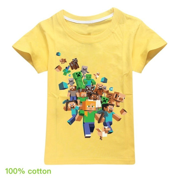 Kids Boys Girls Summer Short Sleeve Minecraftingly Cartoon Clothes Sweatshirts T Shirt Christmas  Creeper Tops 2020 UNSPEAKABLE