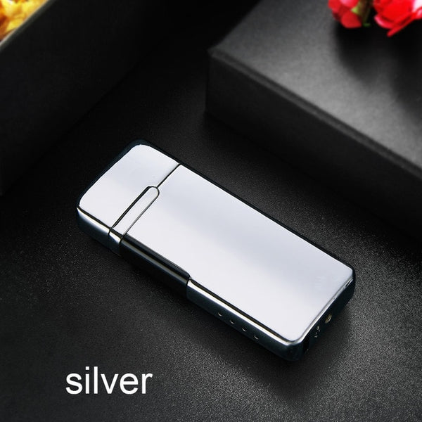 New Double Plasma Lighter Windproof Electronic USB Recharge Arc  Cigarette Smoking Electric Lighter