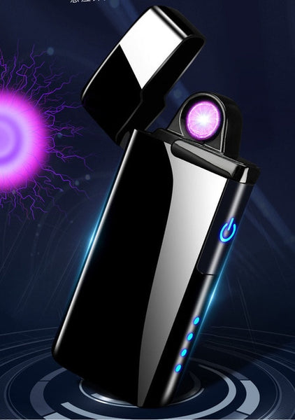 New Double Plasma Lighter Windproof Electronic USB Recharge Arc  Cigarette Smoking Electric Lighter