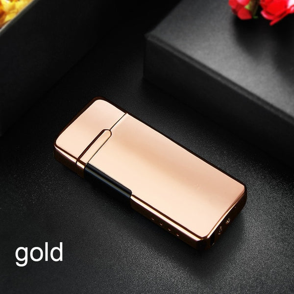 New Double Plasma Lighter Windproof Electronic USB Recharge Arc  Cigarette Smoking Electric Lighter