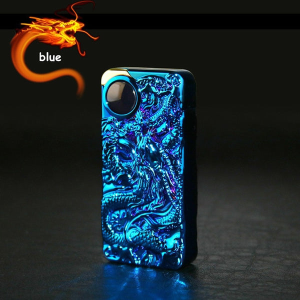 New Double Plasma Lighter Windproof Electronic USB Recharge Arc  Cigarette Smoking Electric Lighter