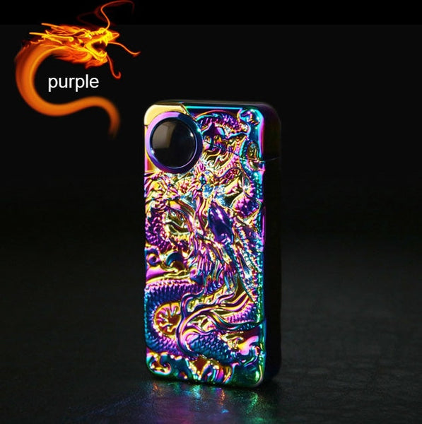 New Double Plasma Lighter Windproof Electronic USB Recharge Arc  Cigarette Smoking Electric Lighter