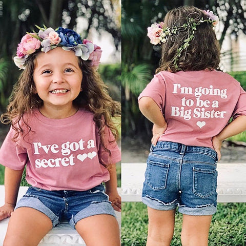 I'm going to be a big Sister Printed Cotton Girls Summer Clothes Big Sister T Shirt Tops For Kids Girls Funny Tee shirt Clothes