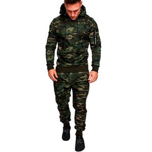 Mens New Sets Camouflage Autumn Running Casual Jogger Tracksuit Men Sweatshirt Sports Set Gym Zipper Slim Fit Male Sport Suit